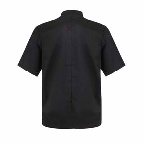 classic short sleeve chefs jacket in black back view