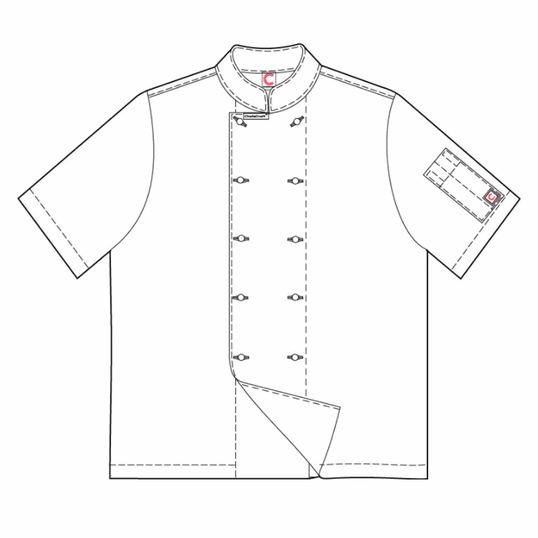 classic short sleeve chefs jacket outline