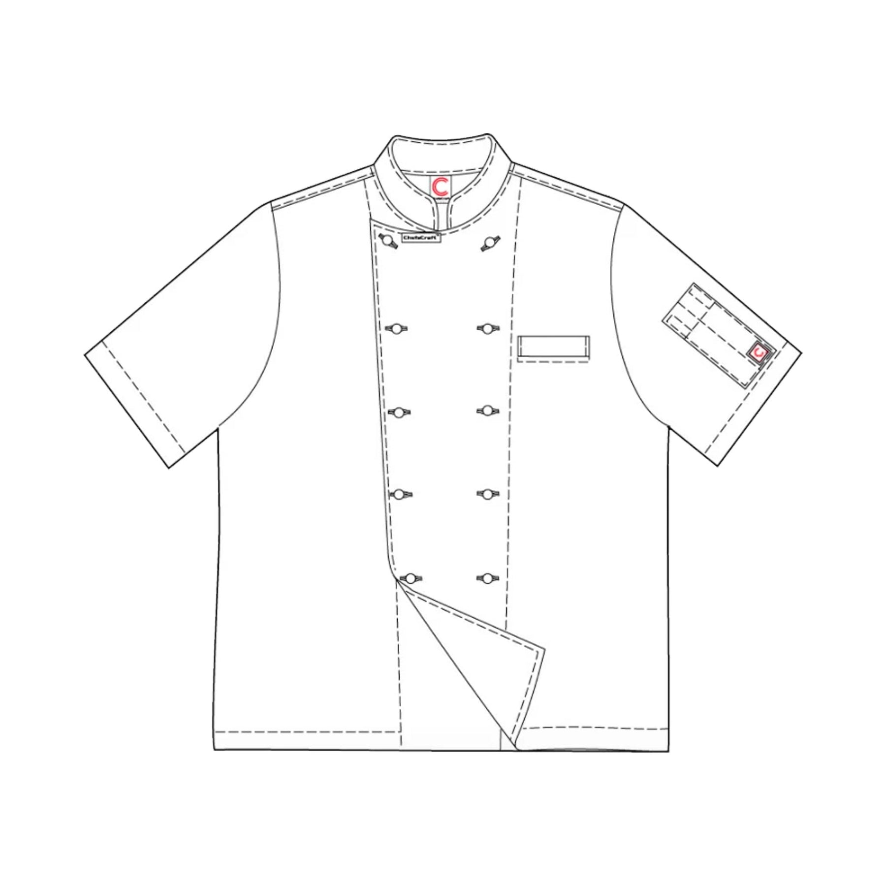 short sleeve executive chefs lightweight jacket outline