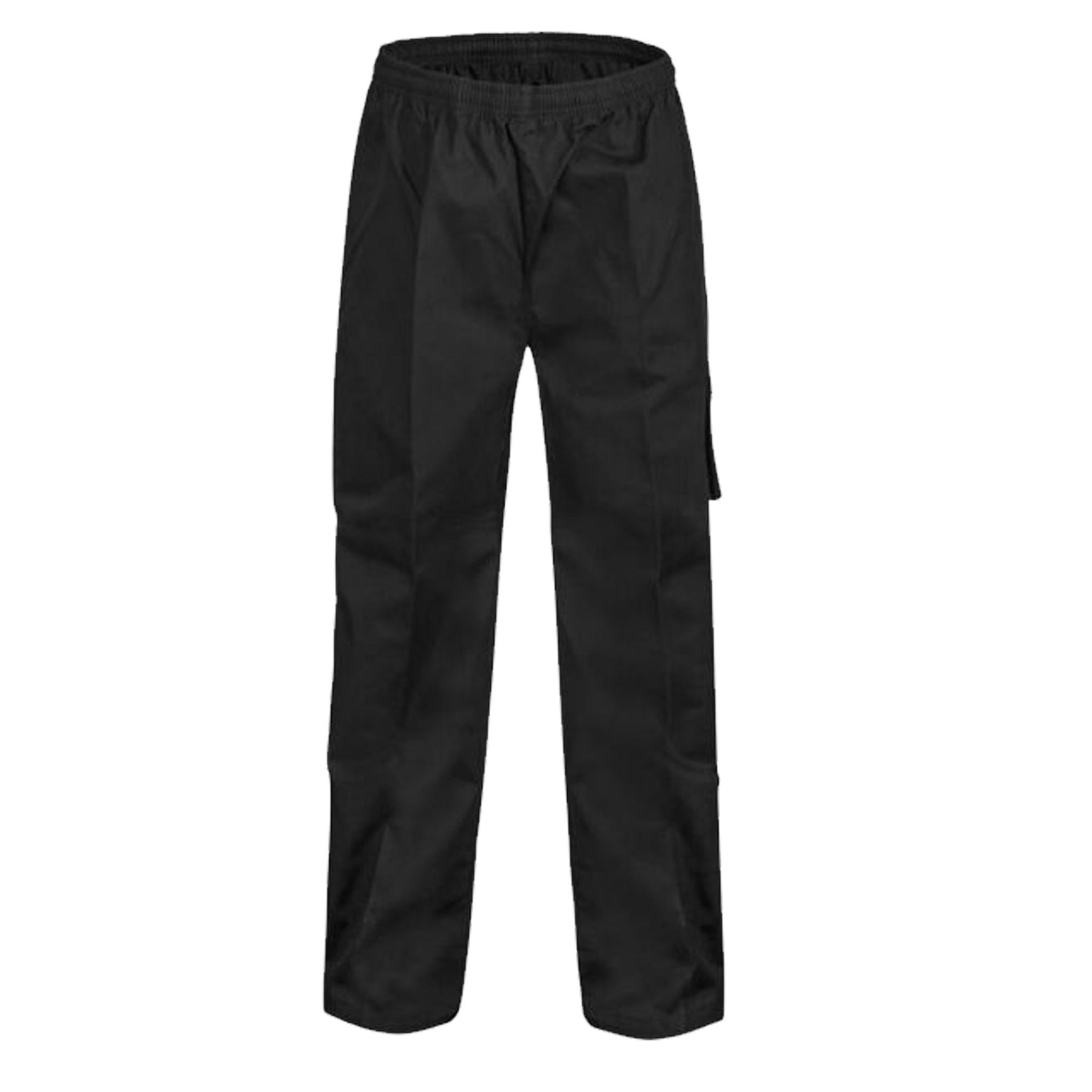 black unisex chefs drawstring cargo pants back view