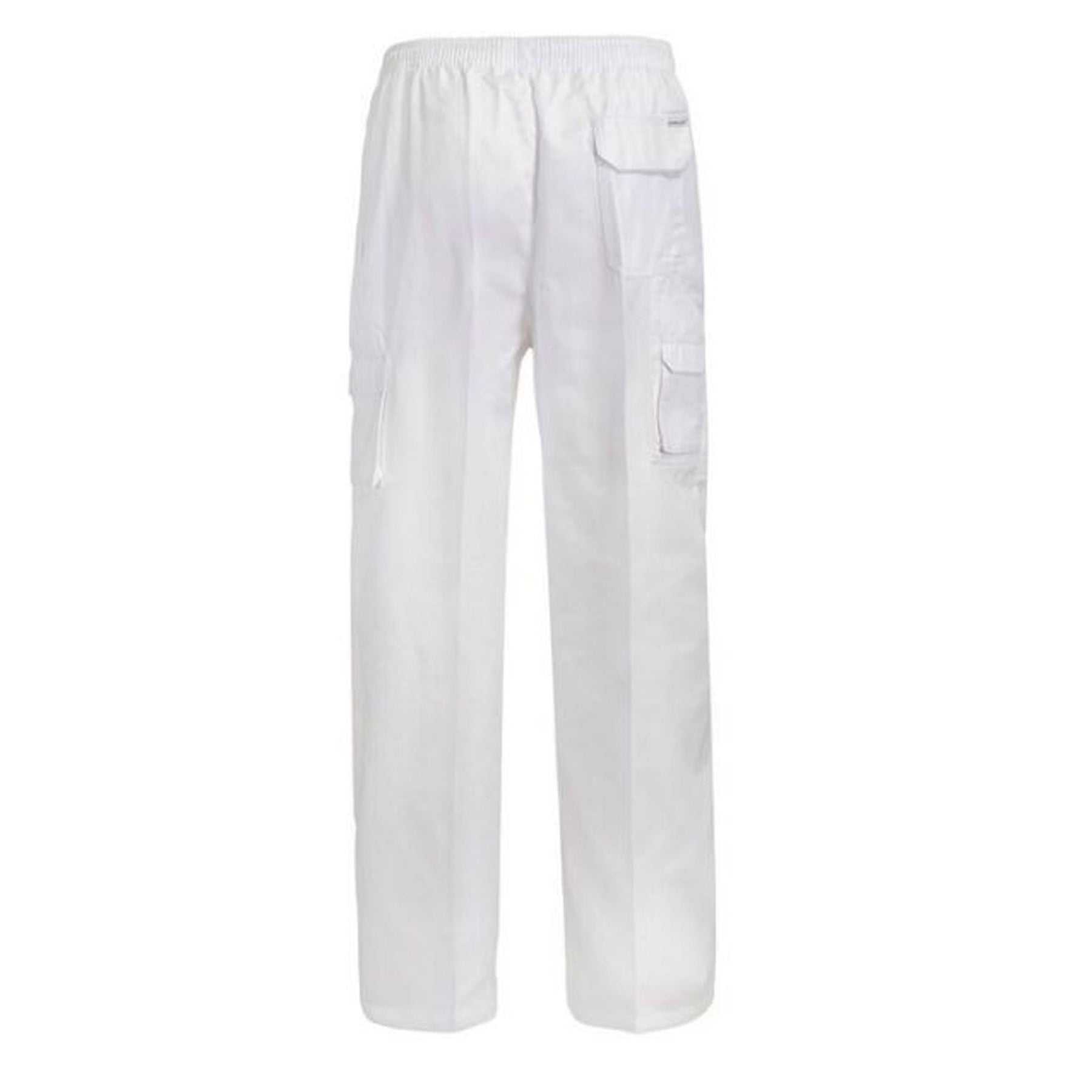 white unisex chefs drawstring cargo pants back view