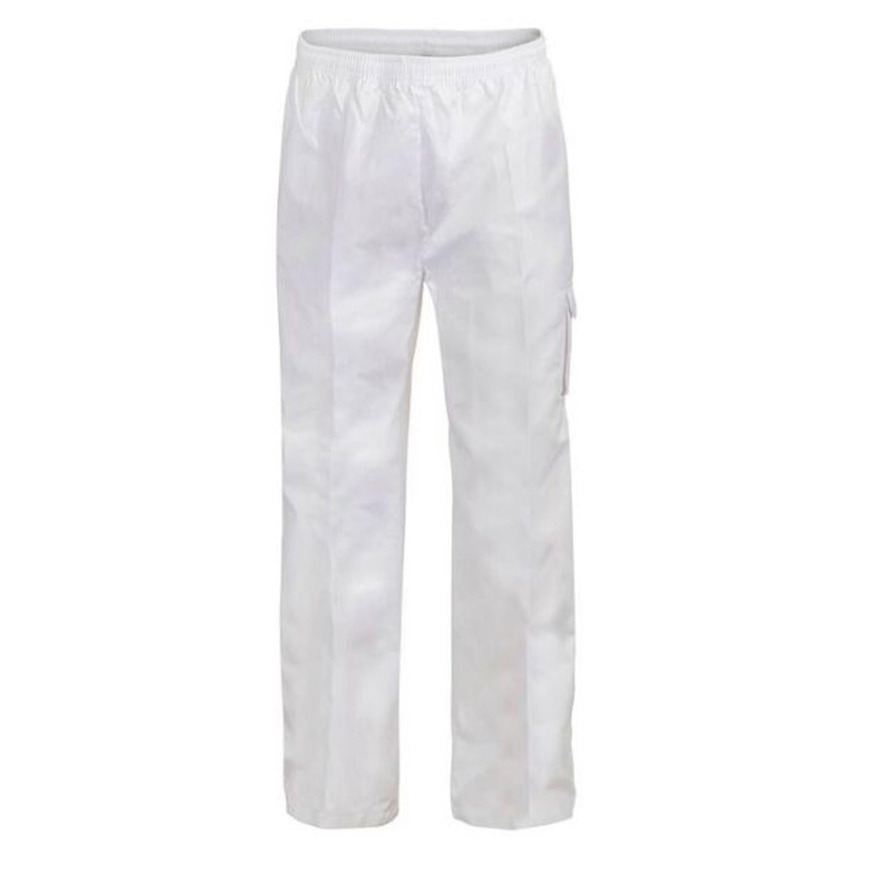 white unisex chefs drawstring cargo pants