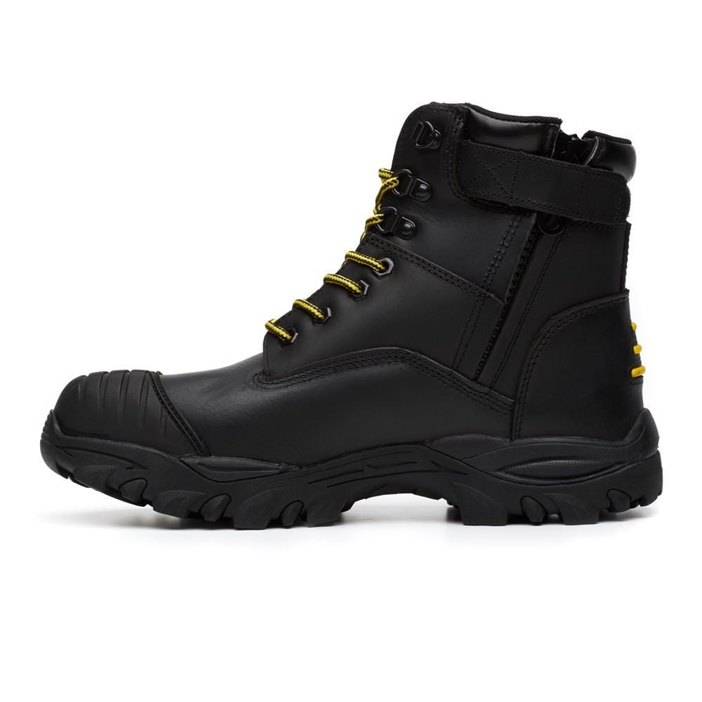 craze zip black work boot