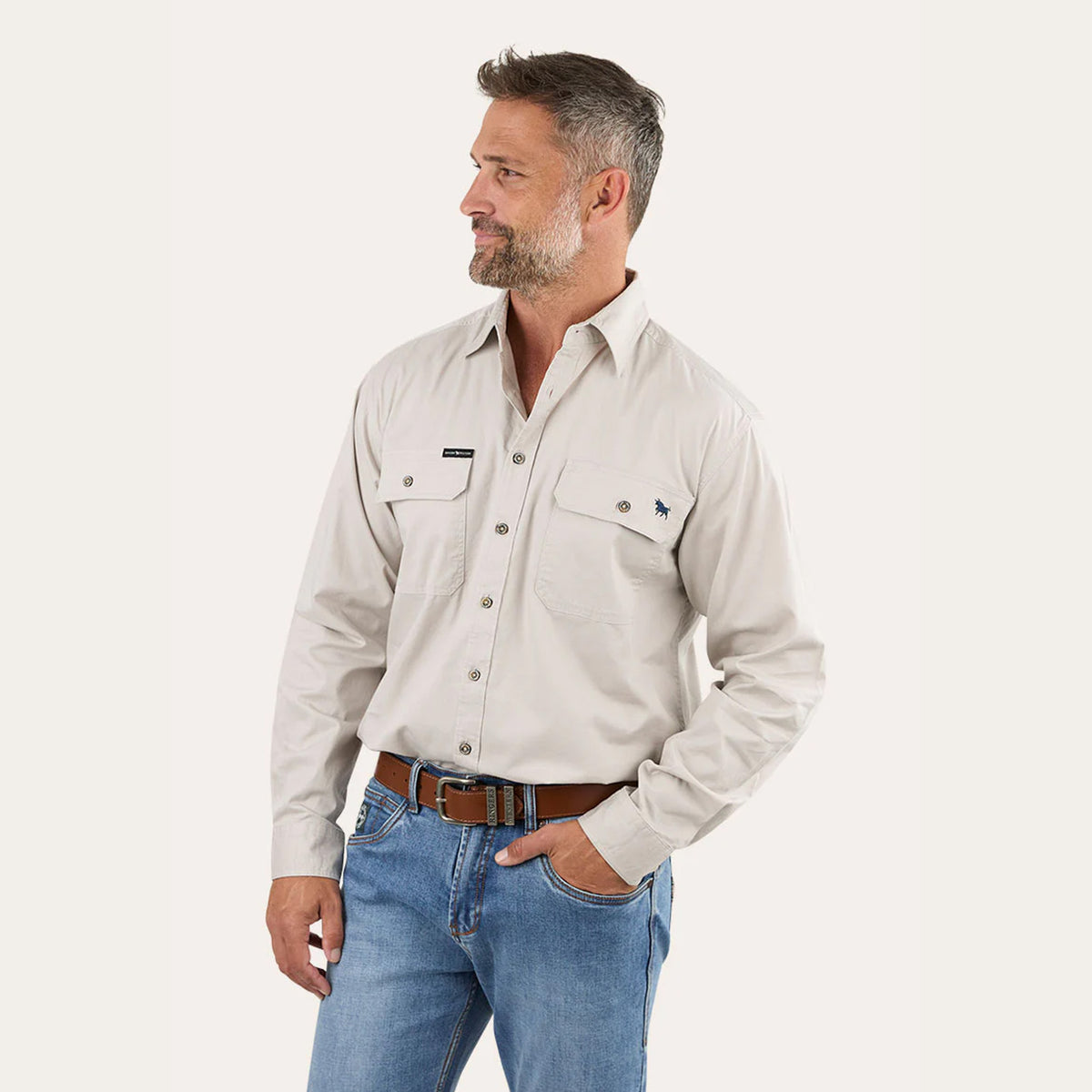 KING RIVER MENS FULL BUTTON WORK SHIRT