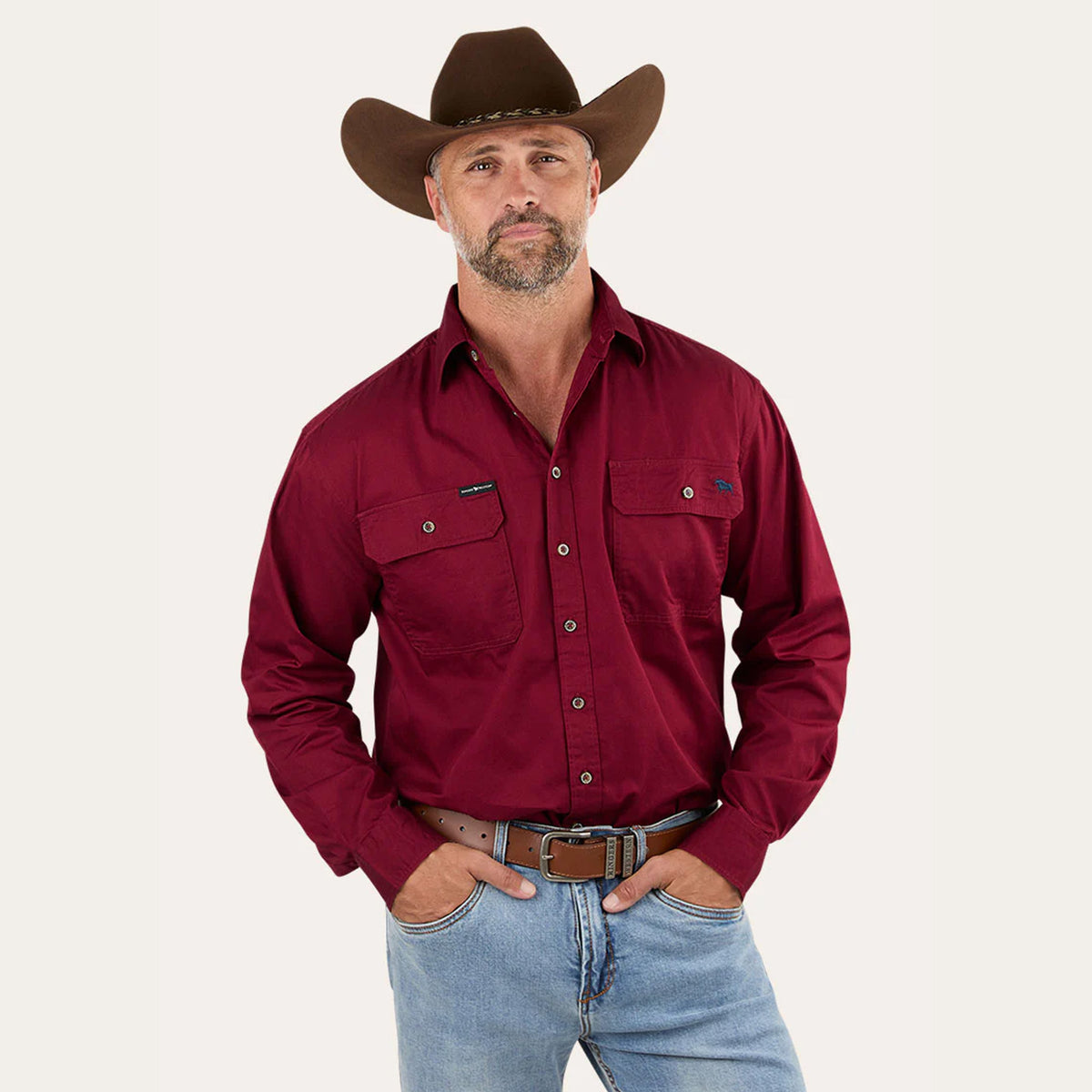 KING RIVER MENS FULL BUTTON WORK SHIRT