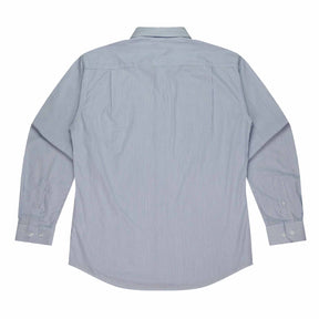 aussie pacific henley mens long sleeve shirt in white navy