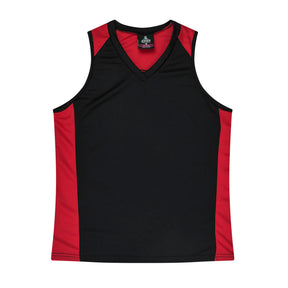 aussie pacific premier ladies singlets in black red