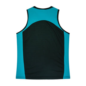 aussie pacific premier ladies singlets in black teal