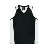 aussie pacific premier ladies singlets in black white