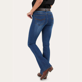KATHERINE WOMENS MID RISE BOOTLEG JEANS