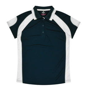 aussie pacific murray ladies polo in navy white