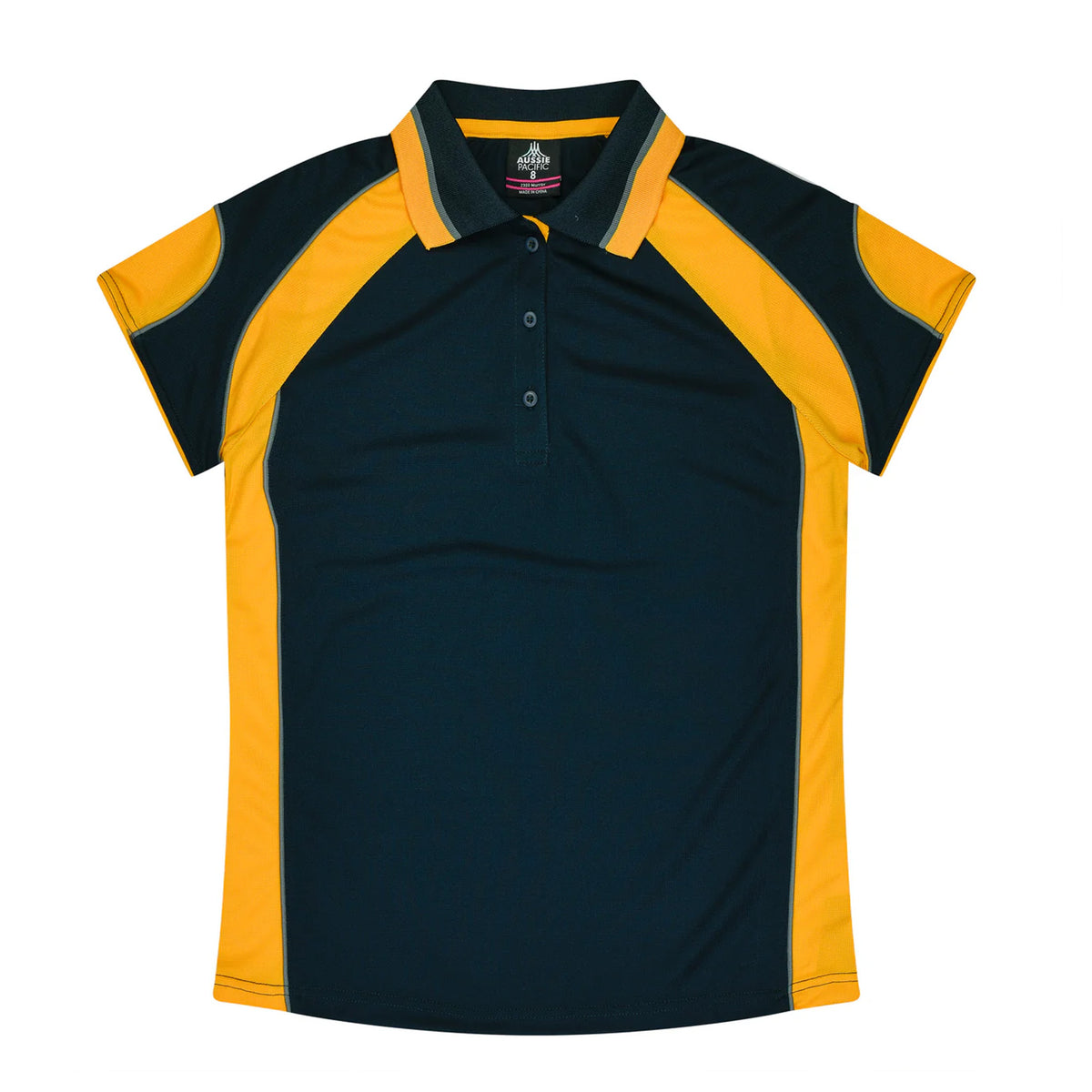 aussie pacific murray ladies polo in navy gold