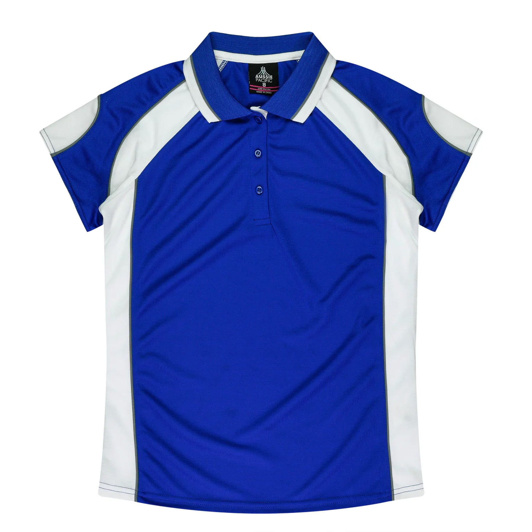 aussie pacific murray ladies polo in royal white