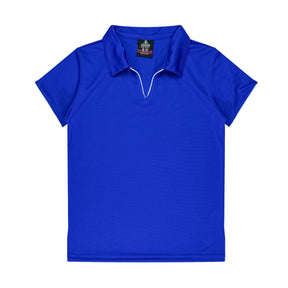 aussie pacific yarra ladies polo in royal white