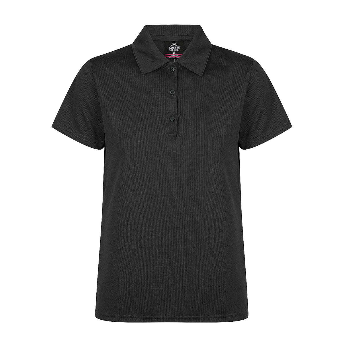 aussie pacific botany ladies polo in black