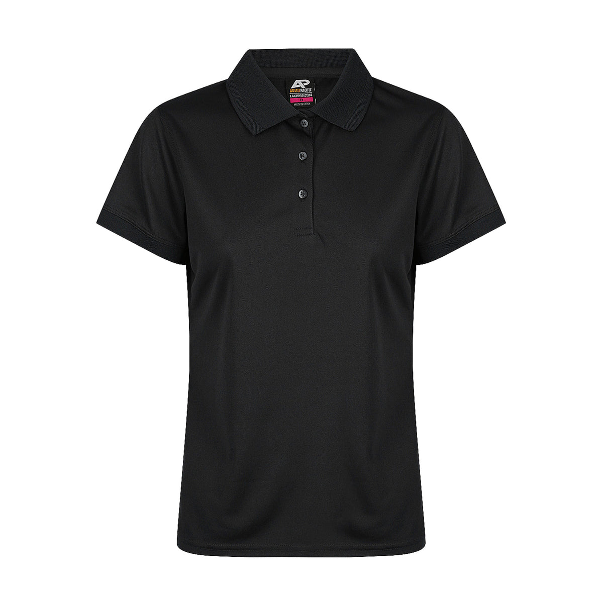 aussie pacific lachlan ladies polo in black