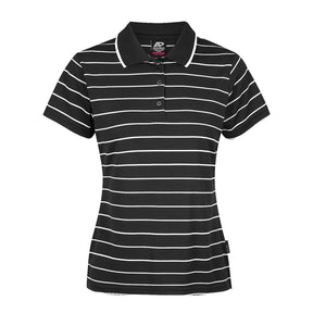 aussie pacific vaucluse ladies polo in black white