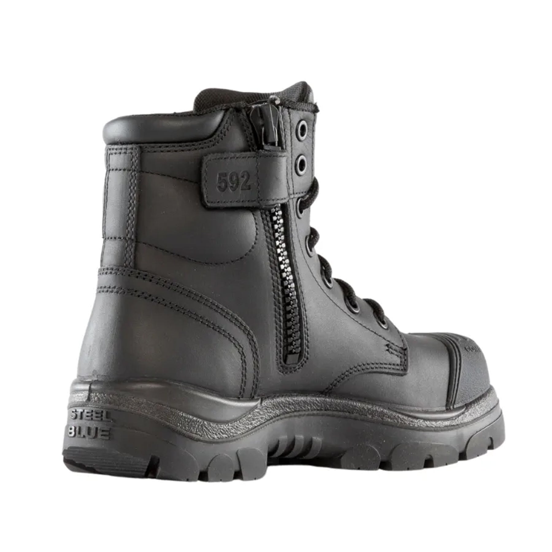 steel blue argyle zip scuff composite safety boot in black