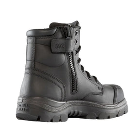 steel blue argyle zip scuff composite safety boot in black