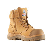 steel blue argyle zip scuff composite safety boot in wheat