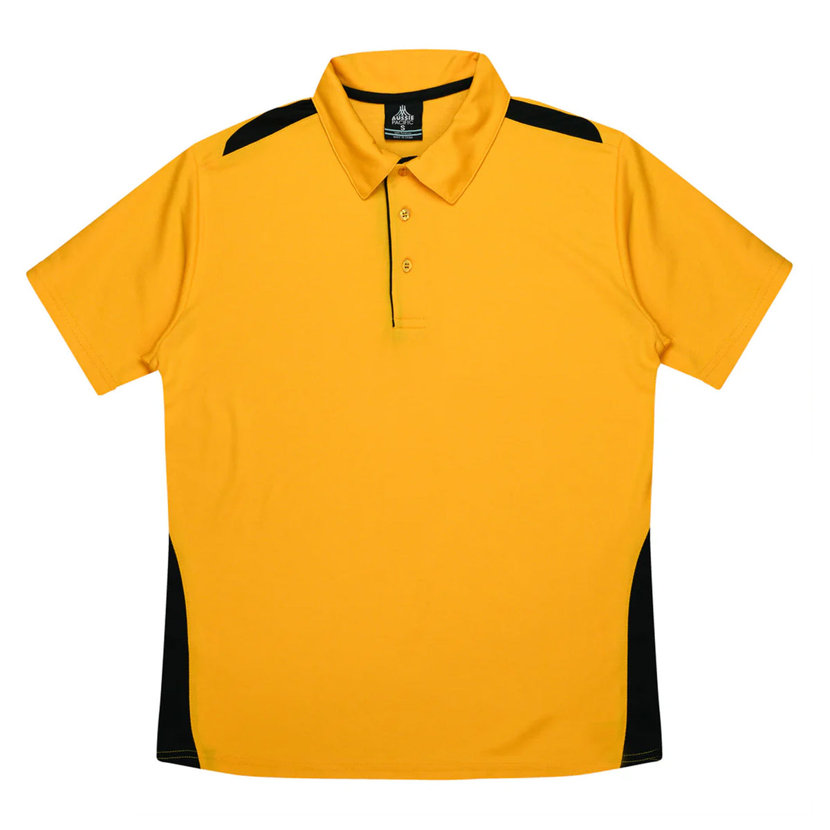 aussie pacific paterson kids polos in gold black