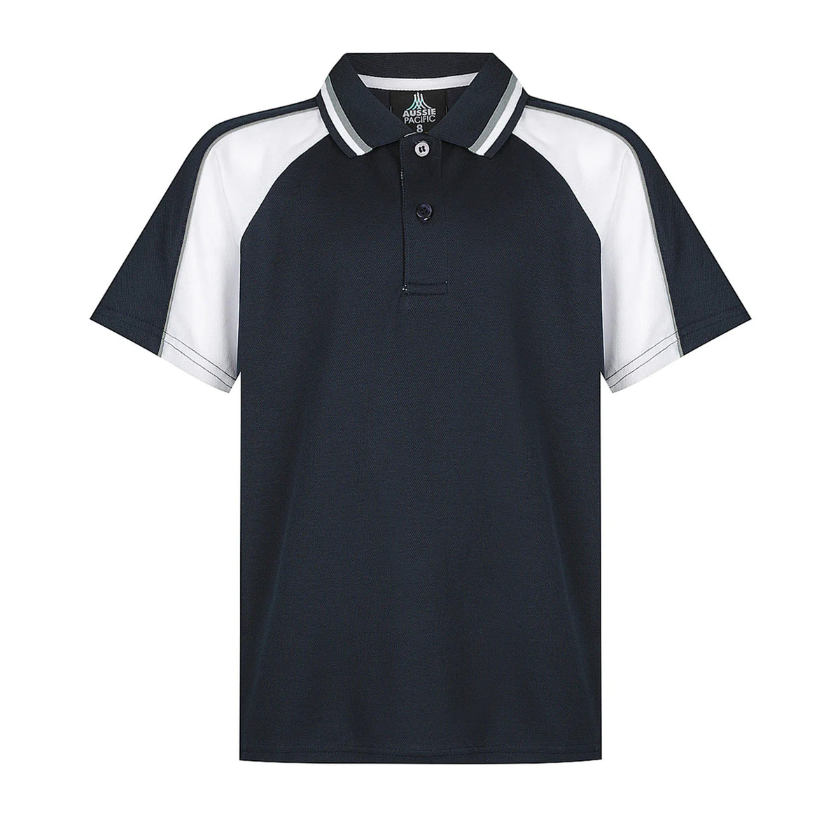 aussie pacific panorama kids polos in navy white ash