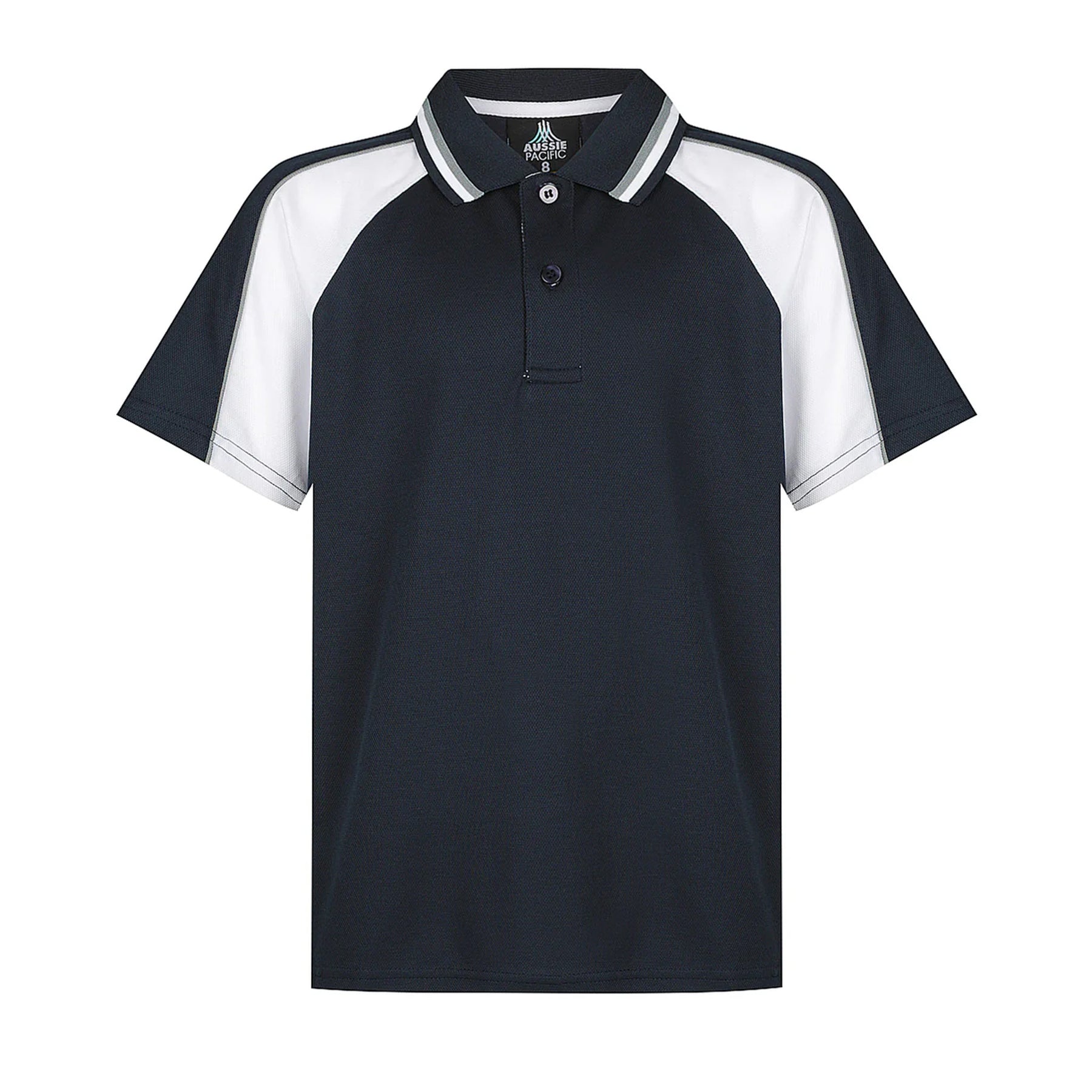 aussie pacific panorama kids polos in navy white ash