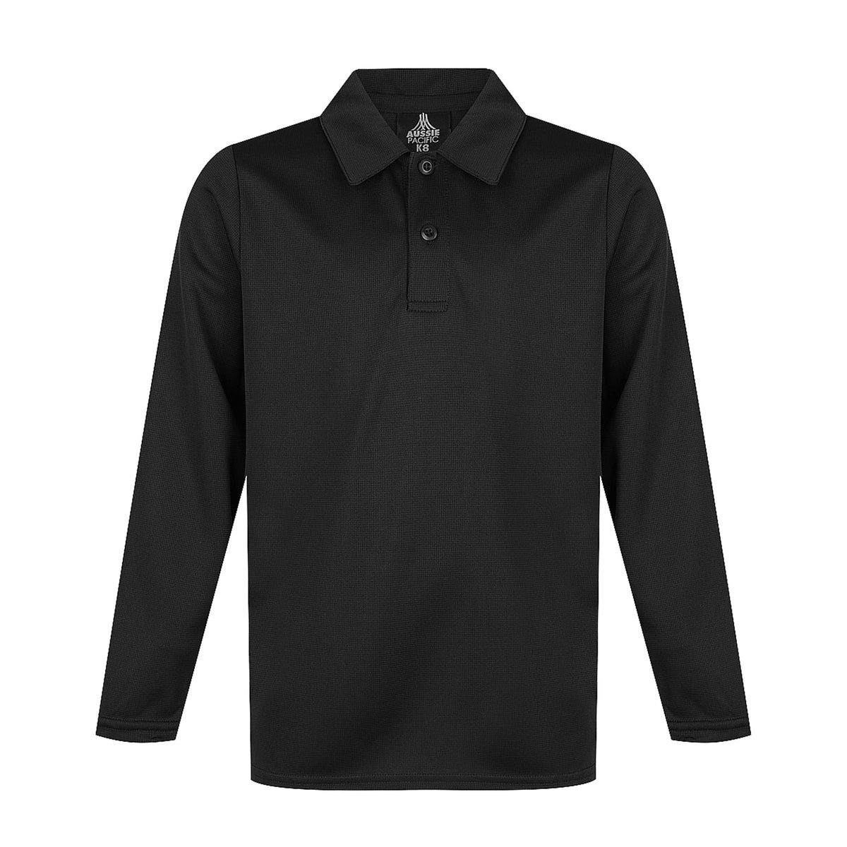 aussie pacific botany kids polo long sleeve in black