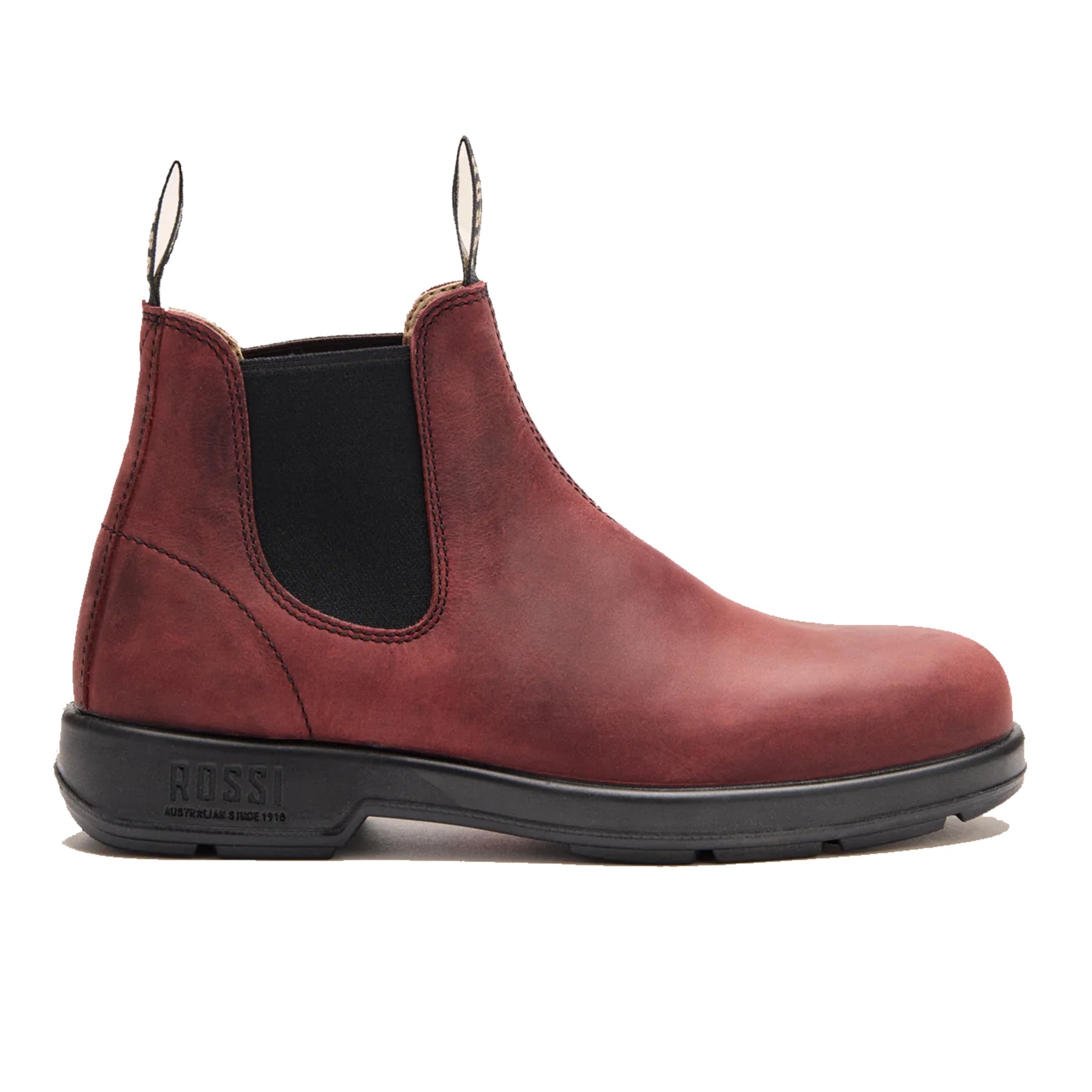 rossi spinifex elastic side boot in cherry