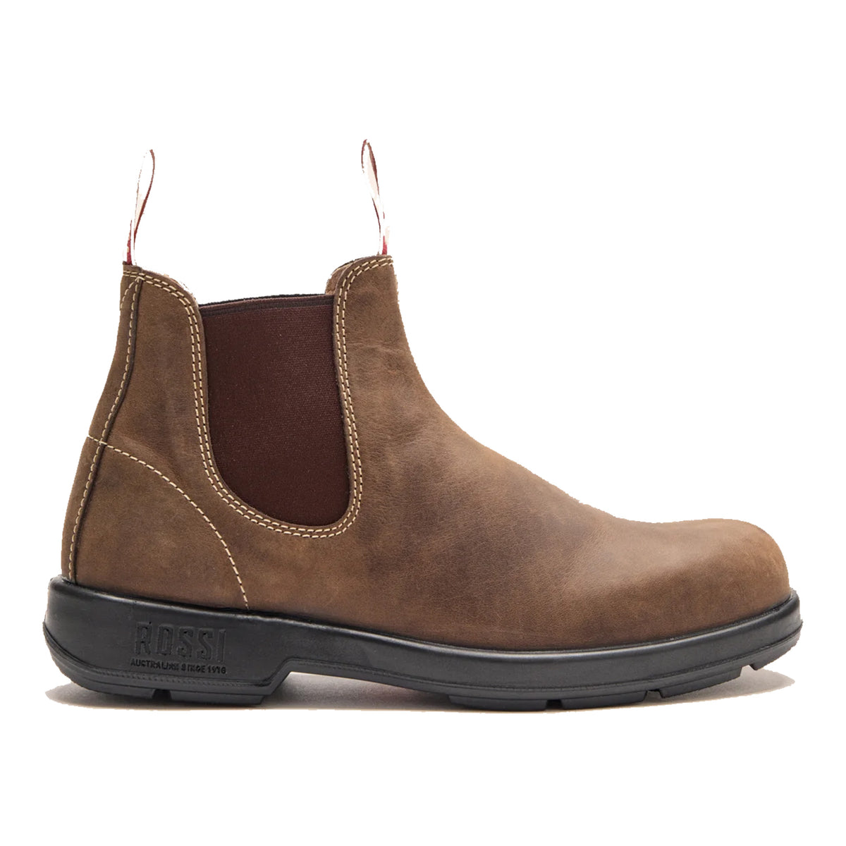 rossi spinifex elastic sided boot in mocha