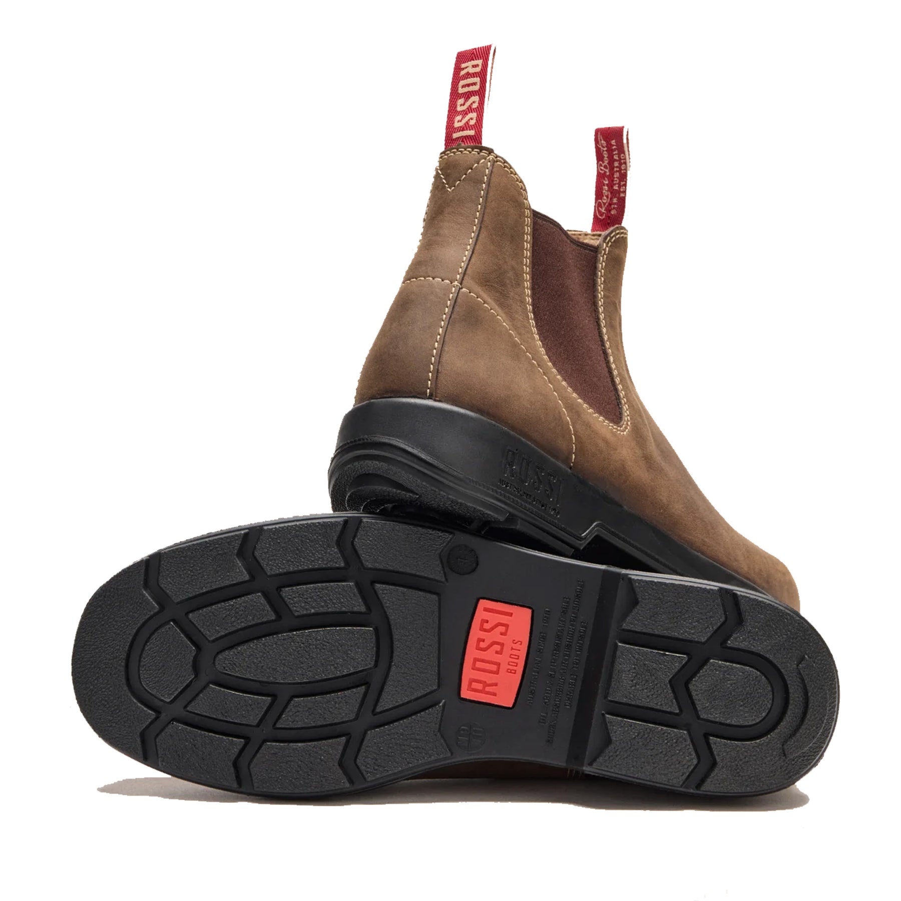 rossi spinifex elastic sided boot in mocha