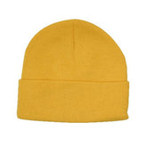 acrylic knit beanie in gold