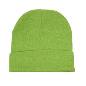acrylic knit beanie in lime