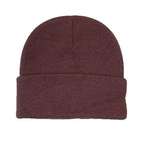 acrylic knit beanie in maroon
