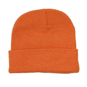 acrylic knit beanie in orange