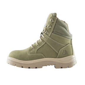 steel blue ladies southern cross zip safety boot in khaki