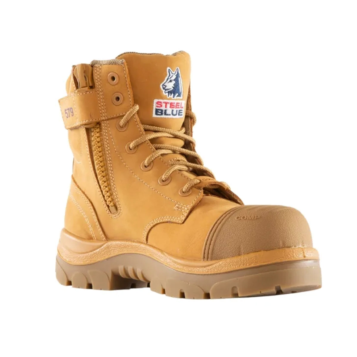 steel blue argyle ladies zip composite in wheat