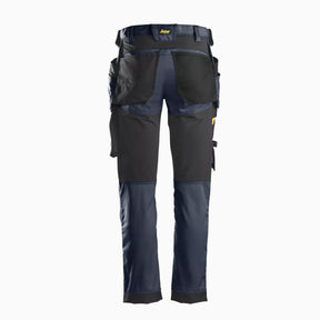 snickers all round work stretch pants with holster pockets in navy