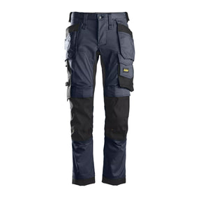 snickers all round work stretch pants with holster pockets in navy