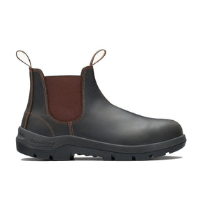 blundstone brown buffalo worklife v-cut elastic side boot
