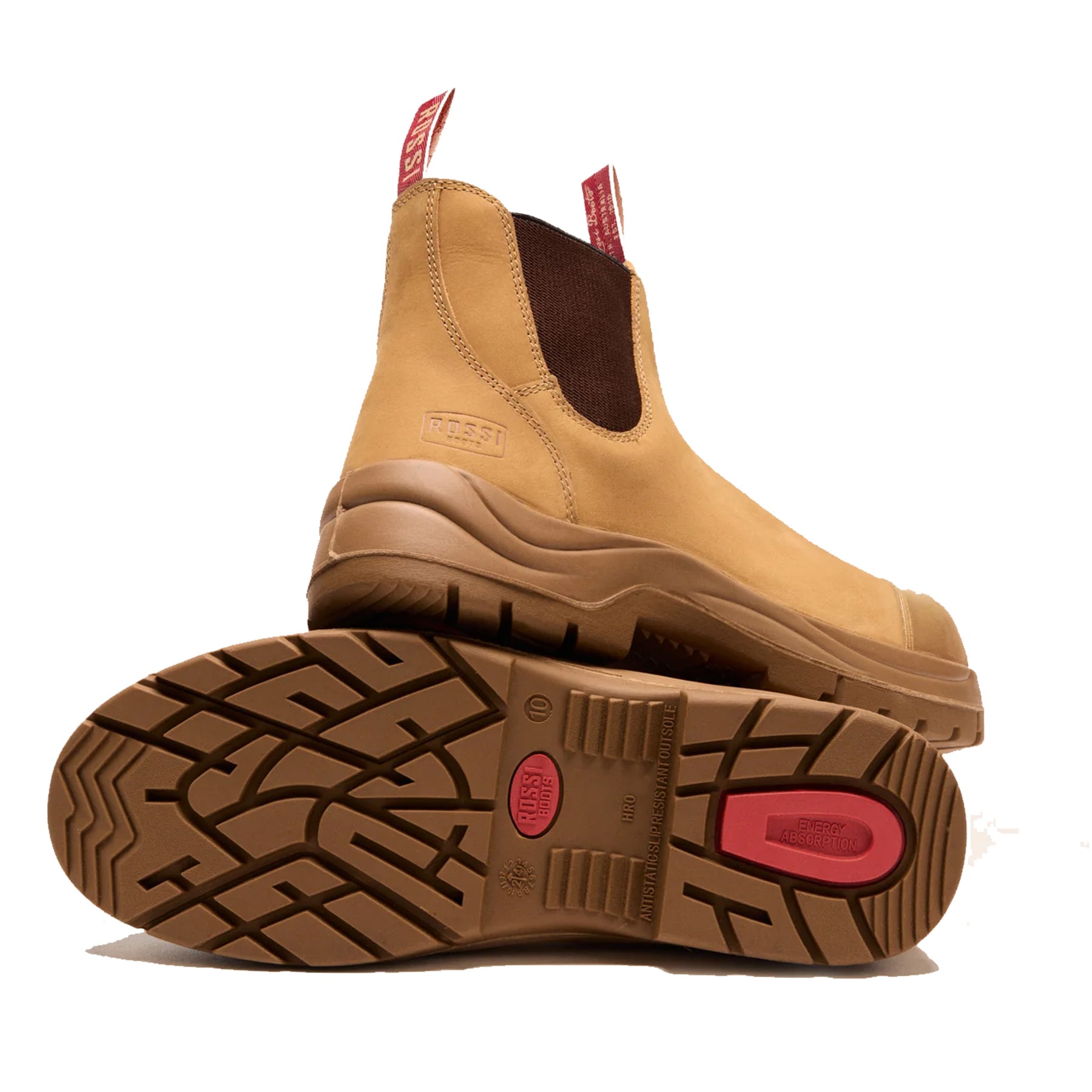 rossi ironlite elastic sided safety boot in wheat