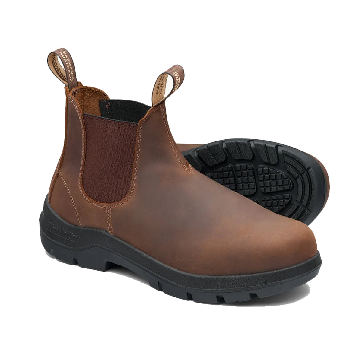 blundstone worklife elastic sided boot in teak