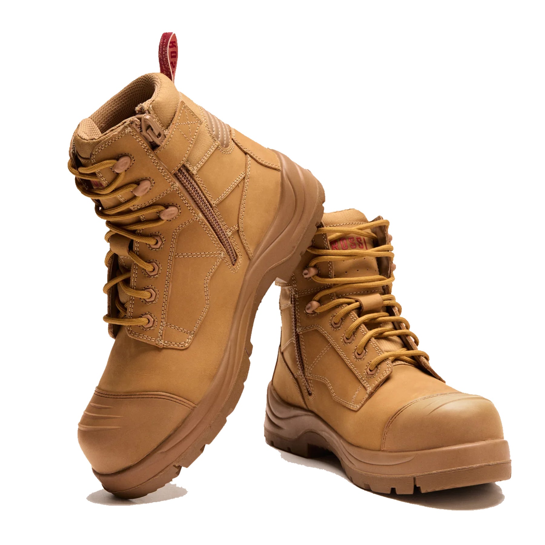 rossi lang ironlite zip safety boot in wheat