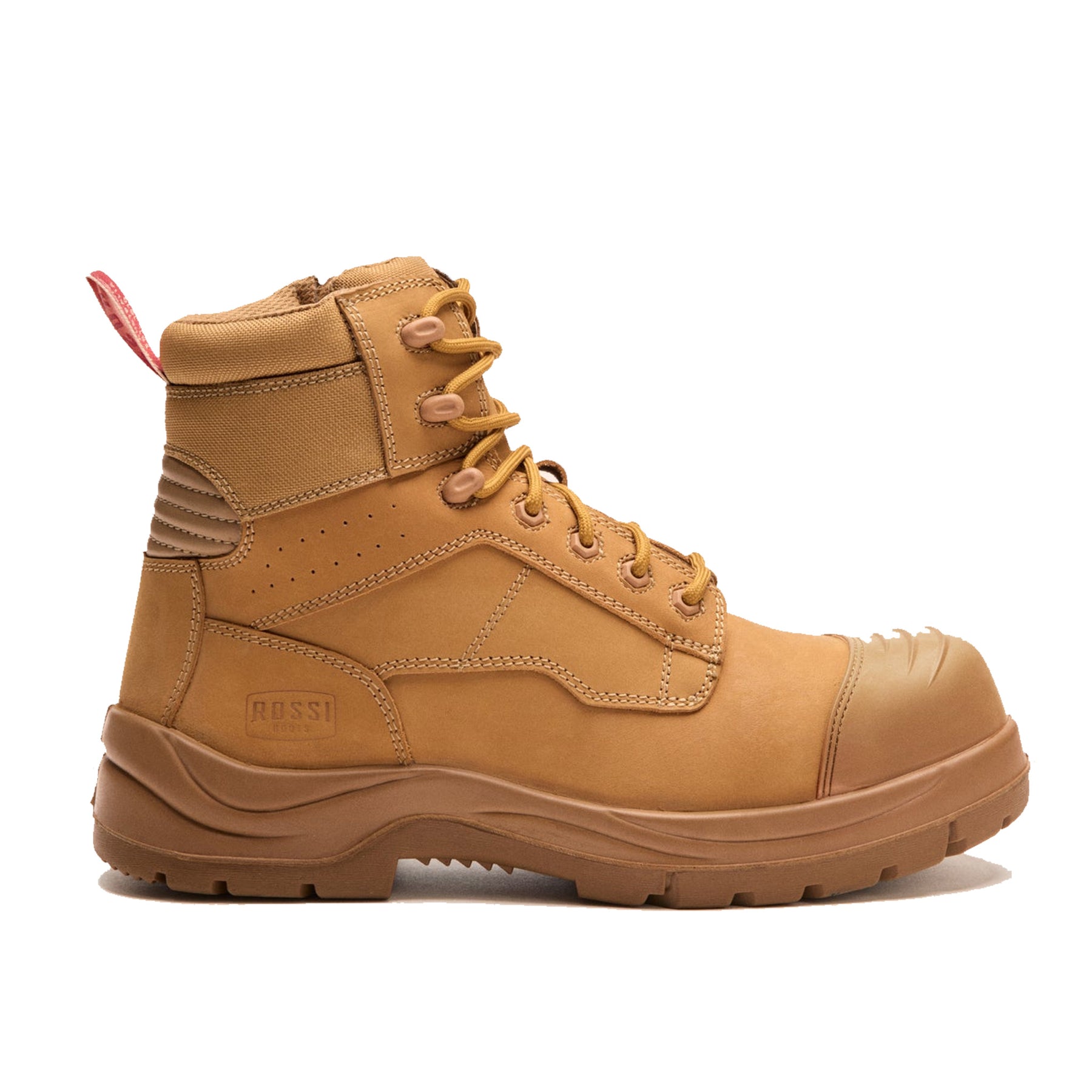 rossi lang ironlite zip safety boot in wheat