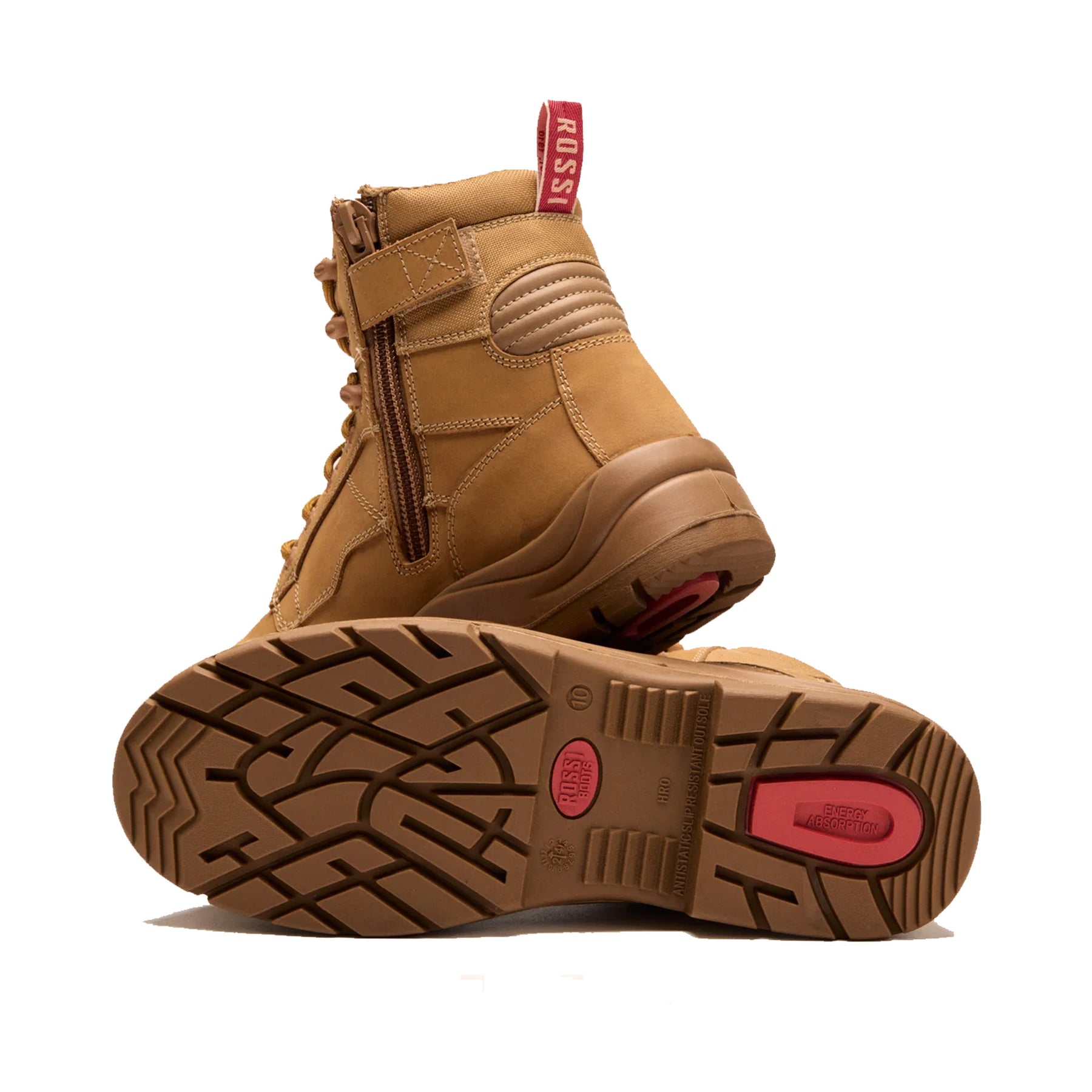 rossi lang ironlite zip safety boot in wheat