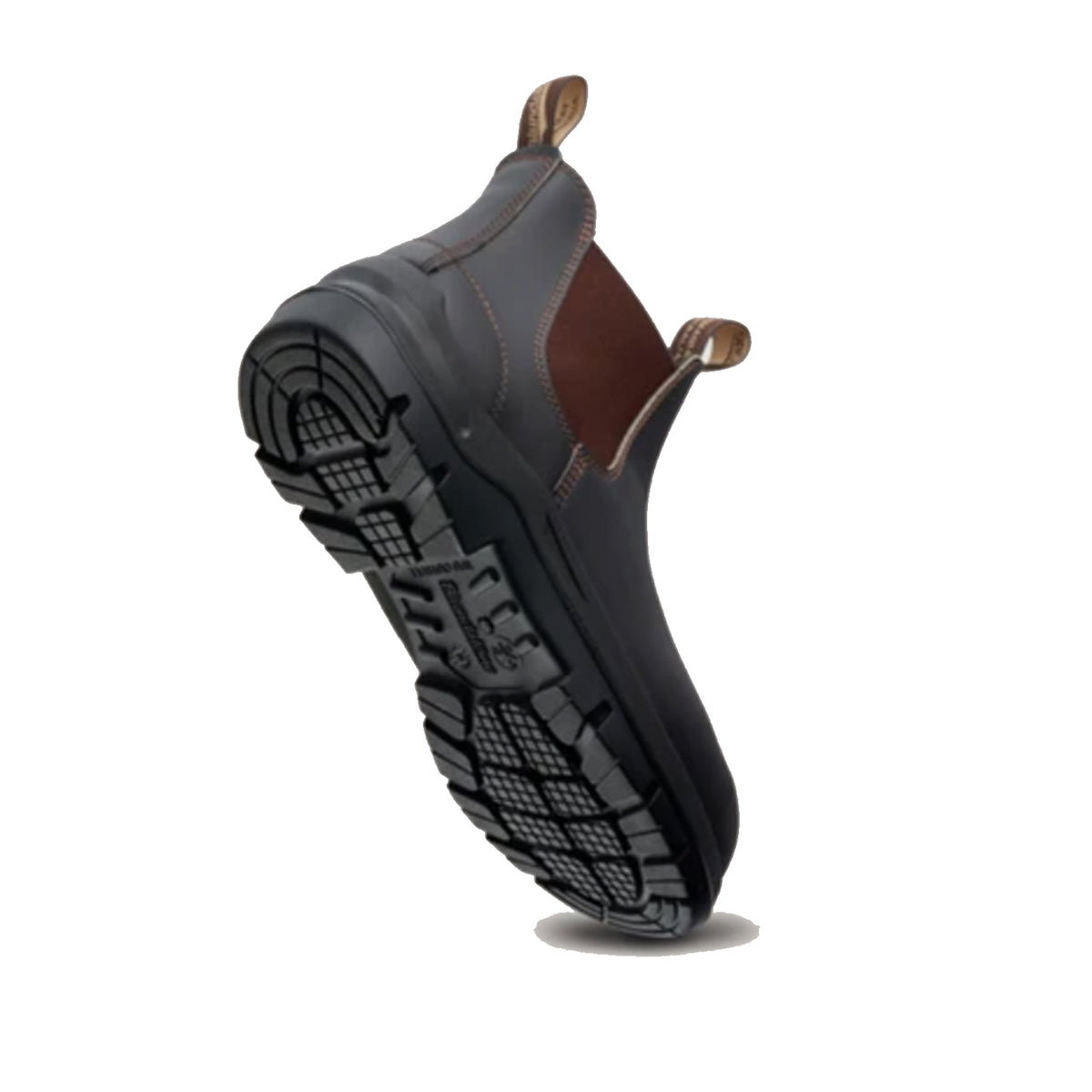 blundstone durafit elastic sided safety boot in brown