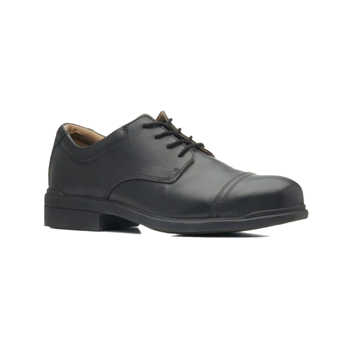 blundstone leather lace up safety dress shoe in black