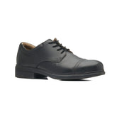 blundstone leather lace up safety dress shoe in black