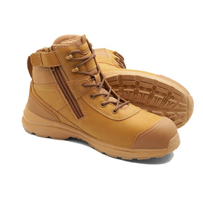 blundstone safety hiker in wheat