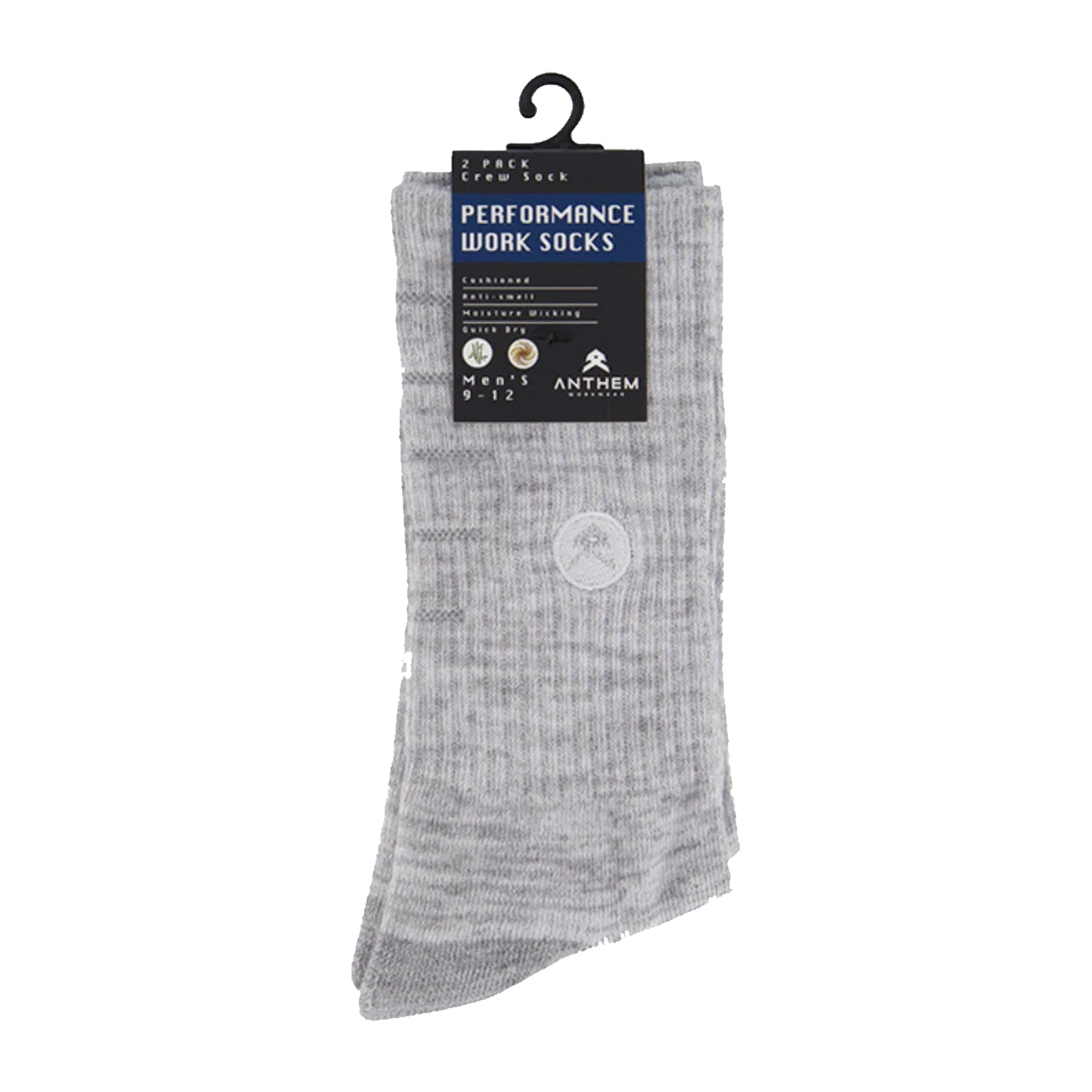anthem workwear performance socks 2 pack in grey